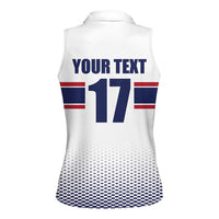 Norway Ice Hockey Custom Women Sleeveless Polo Shirt Norge Polar Bears White Style