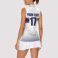 Norway Ice Hockey Custom Women Sleeveless Polo Shirt Norge Polar Bears White Style