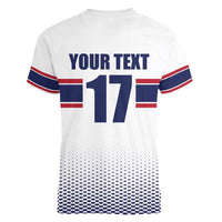 Norway Ice Hockey Custom Women V-Neck T-Shirt Norge Polar Bears White Style