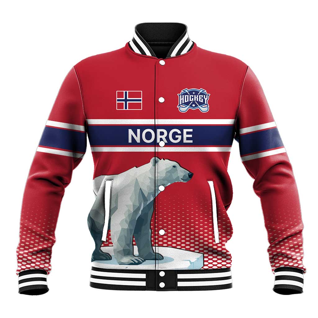 Norway Ice Hockey Custom Baseball Jacket Norge Polar Bears Red Style