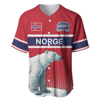 Norway Ice Hockey Custom Baseball Jersey Norge Polar Bears Red Style