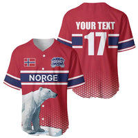 Norway Ice Hockey Custom Baseball Jersey Norge Polar Bears Red Style