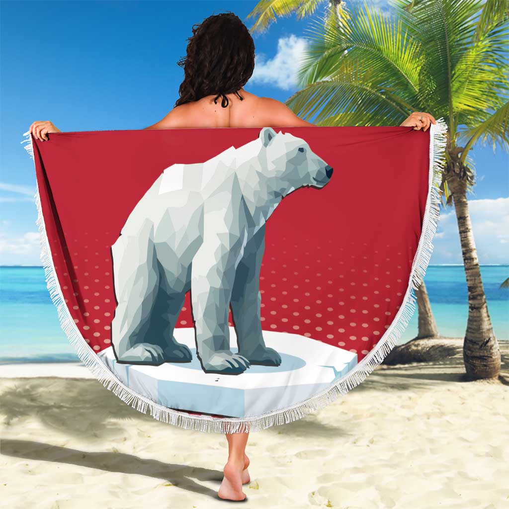 Norway Ice Hockey Custom Beach Blanket Norge Polar Bears Red Style