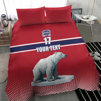 Norway Ice Hockey Custom Bedding Set Norge Polar Bears Red Style