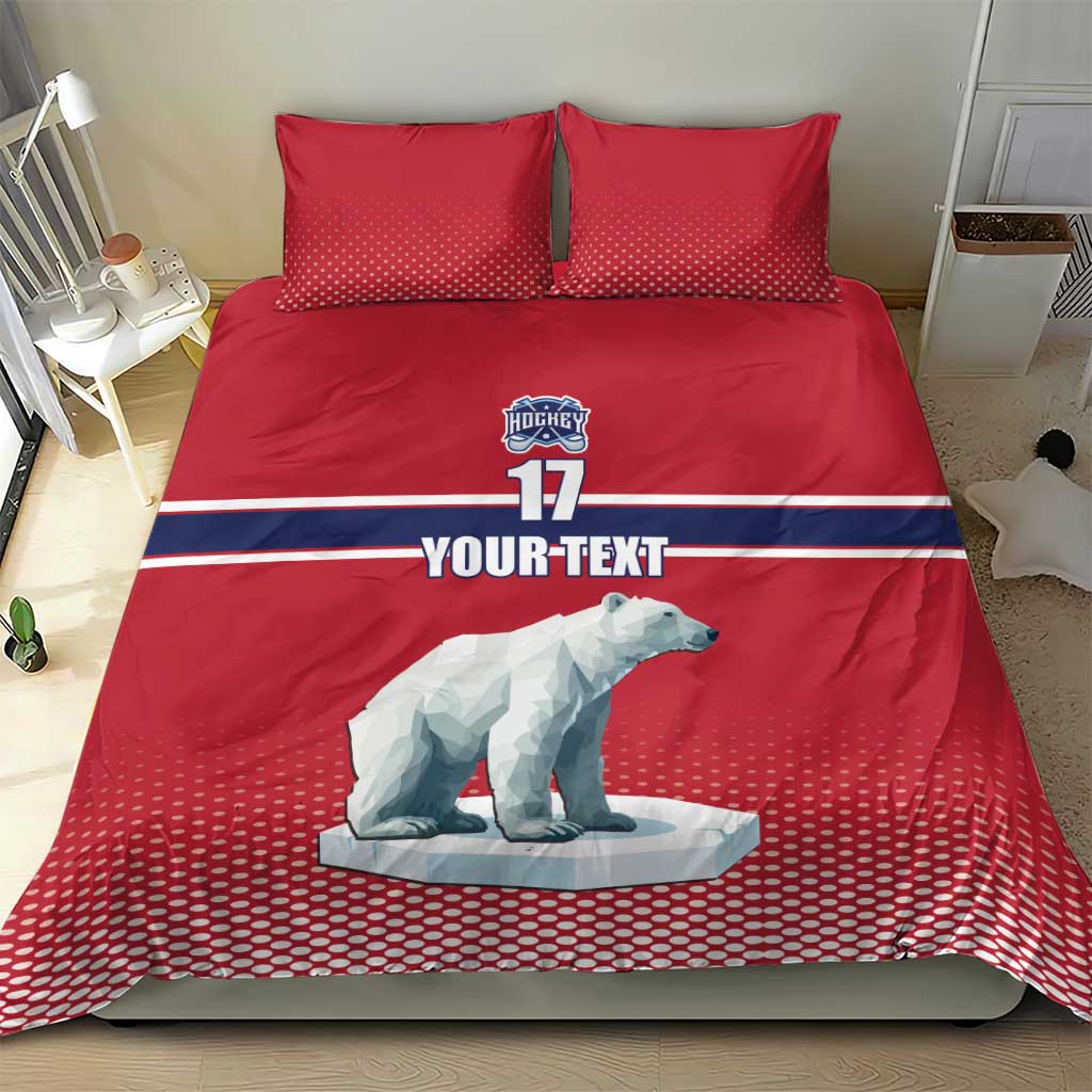 Norway Ice Hockey Custom Bedding Set Norge Polar Bears Red Style