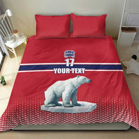 Norway Ice Hockey Custom Bedding Set Norge Polar Bears Red Style