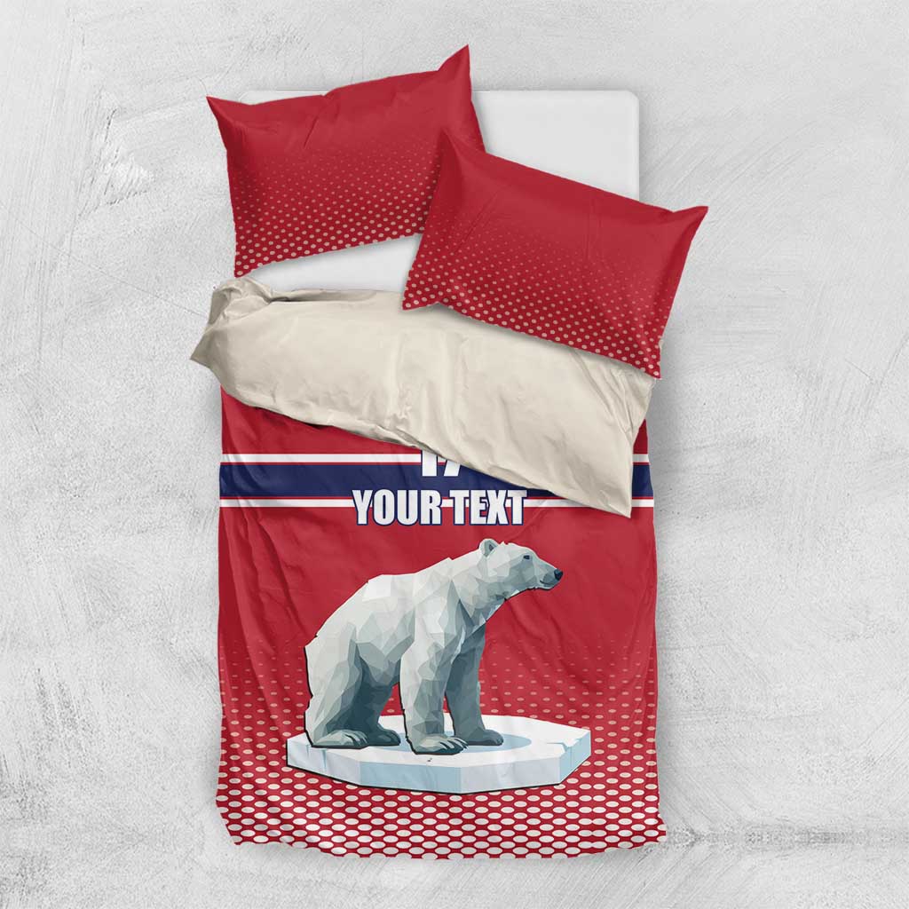 Norway Ice Hockey Custom Bedding Set Norge Polar Bears Red Style