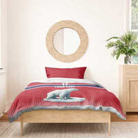 Norway Ice Hockey Custom Bedding Set Norge Polar Bears Red Style