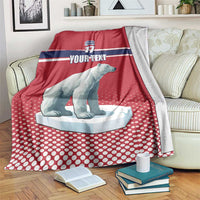 Norway Ice Hockey Custom Blanket Norge Polar Bears Red Style