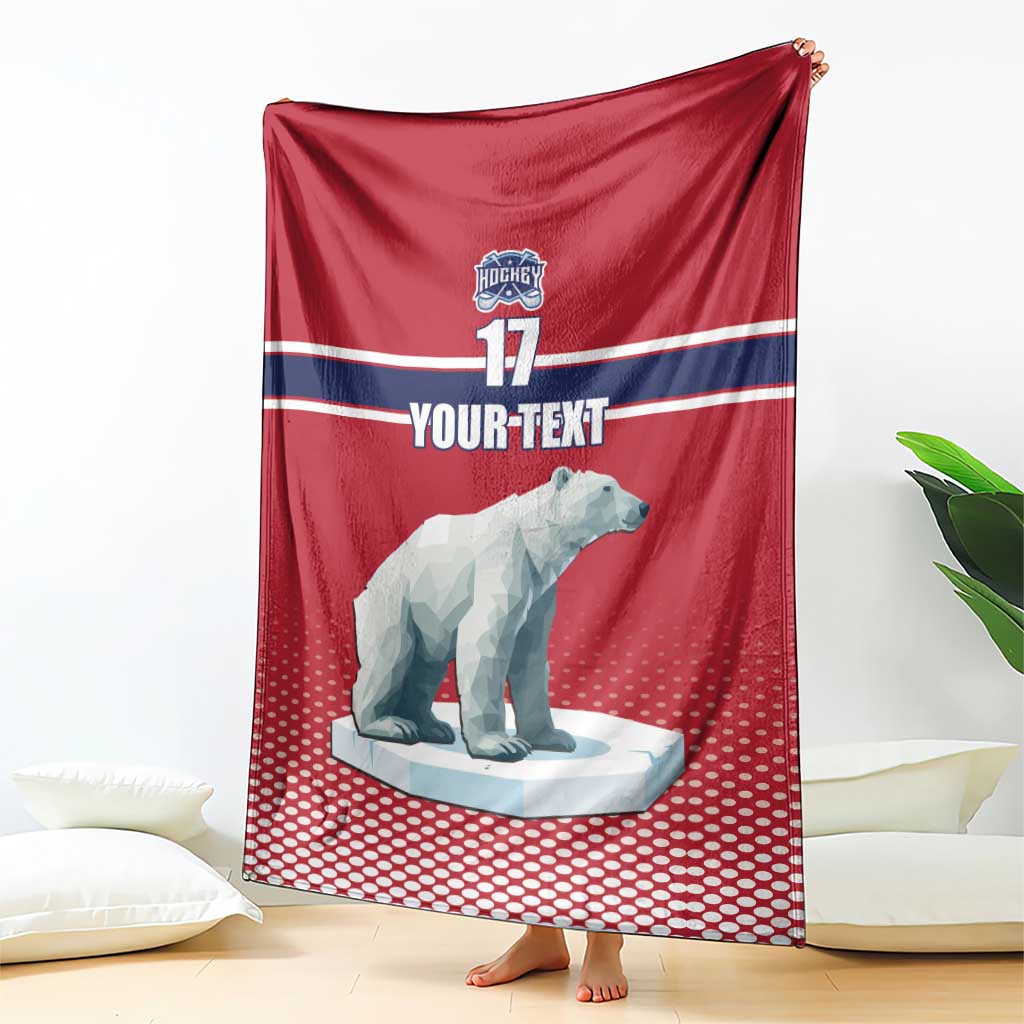 Norway Ice Hockey Custom Blanket Norge Polar Bears Red Style