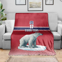 Norway Ice Hockey Custom Blanket Norge Polar Bears Red Style