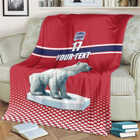 Norway Ice Hockey Custom Blanket Norge Polar Bears Red Style