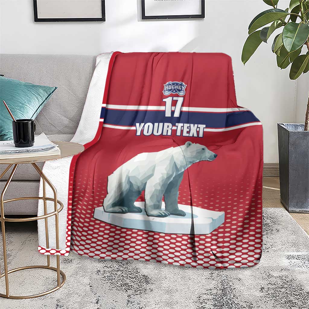 Norway Ice Hockey Custom Blanket Norge Polar Bears Red Style