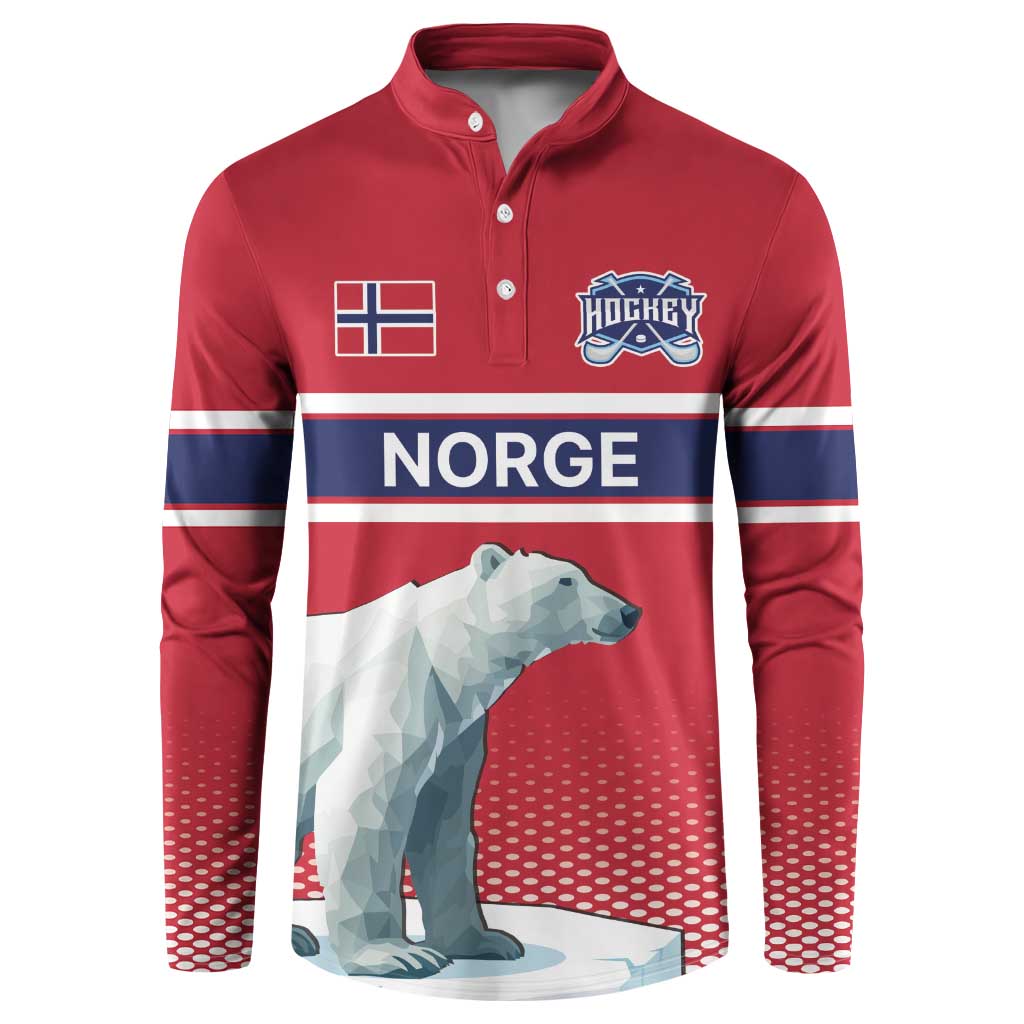 Norway Ice Hockey Custom Button Sweatshirt Norge Polar Bears Red Style