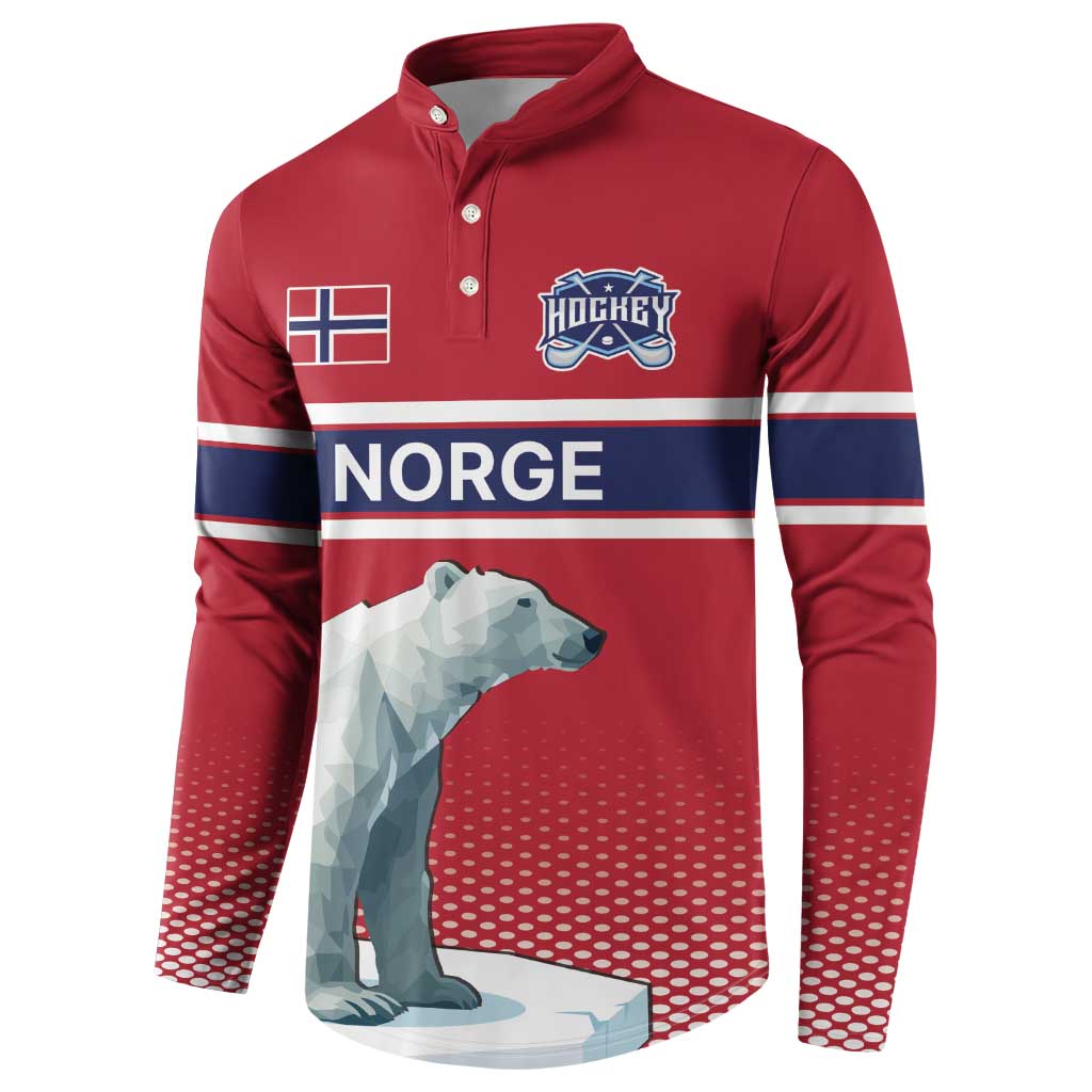 Norway Ice Hockey Custom Button Sweatshirt Norge Polar Bears Red Style