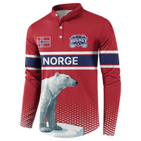Norway Ice Hockey Custom Button Sweatshirt Norge Polar Bears Red Style