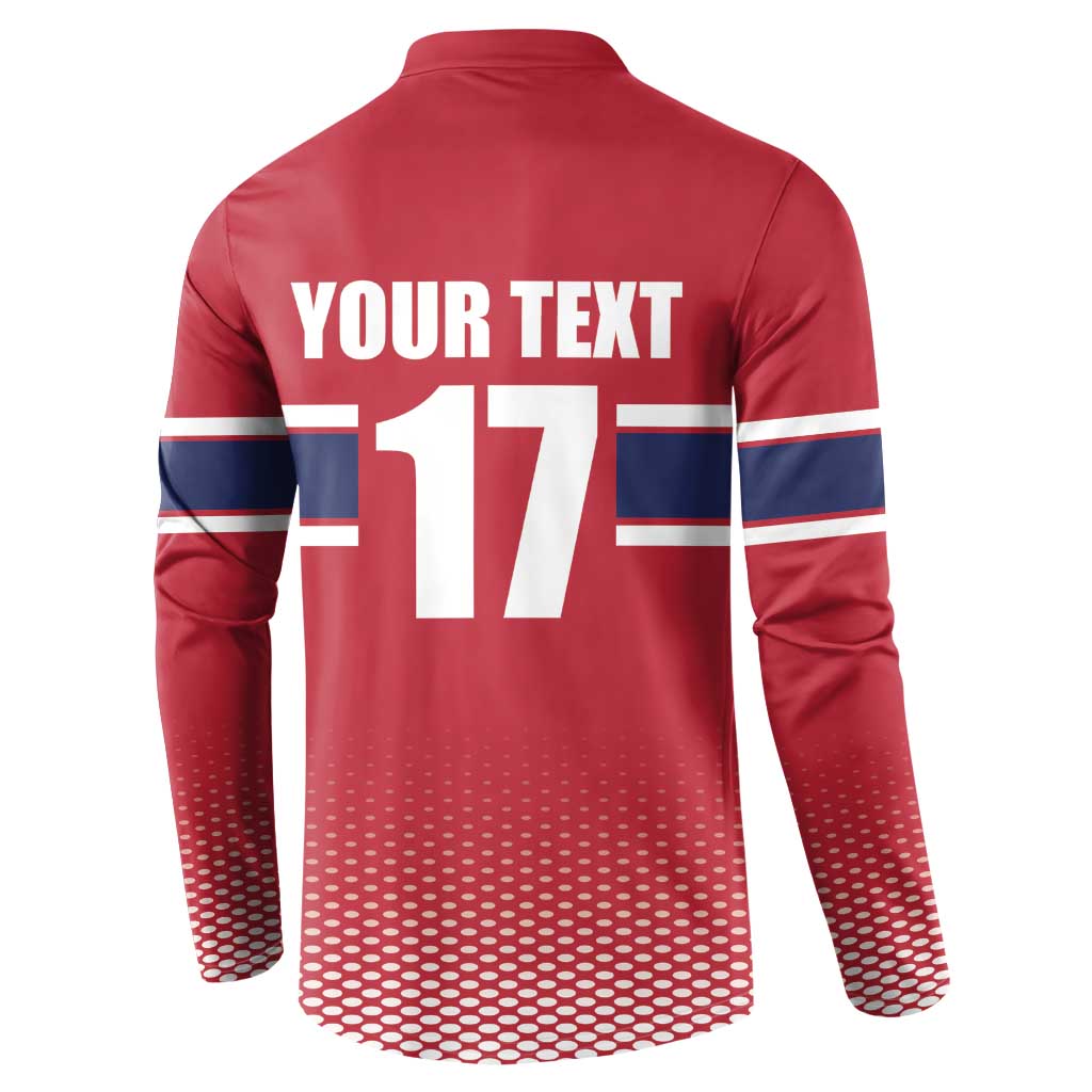 Norway Ice Hockey Custom Button Sweatshirt Norge Polar Bears Red Style