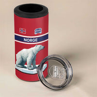 Norway Ice Hockey Custom 4 in 1 Can Cooler Tumbler Norge Polar Bears Red Style