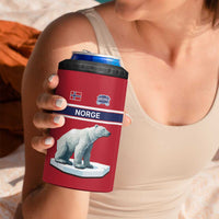 Norway Ice Hockey Custom 4 in 1 Can Cooler Tumbler Norge Polar Bears Red Style
