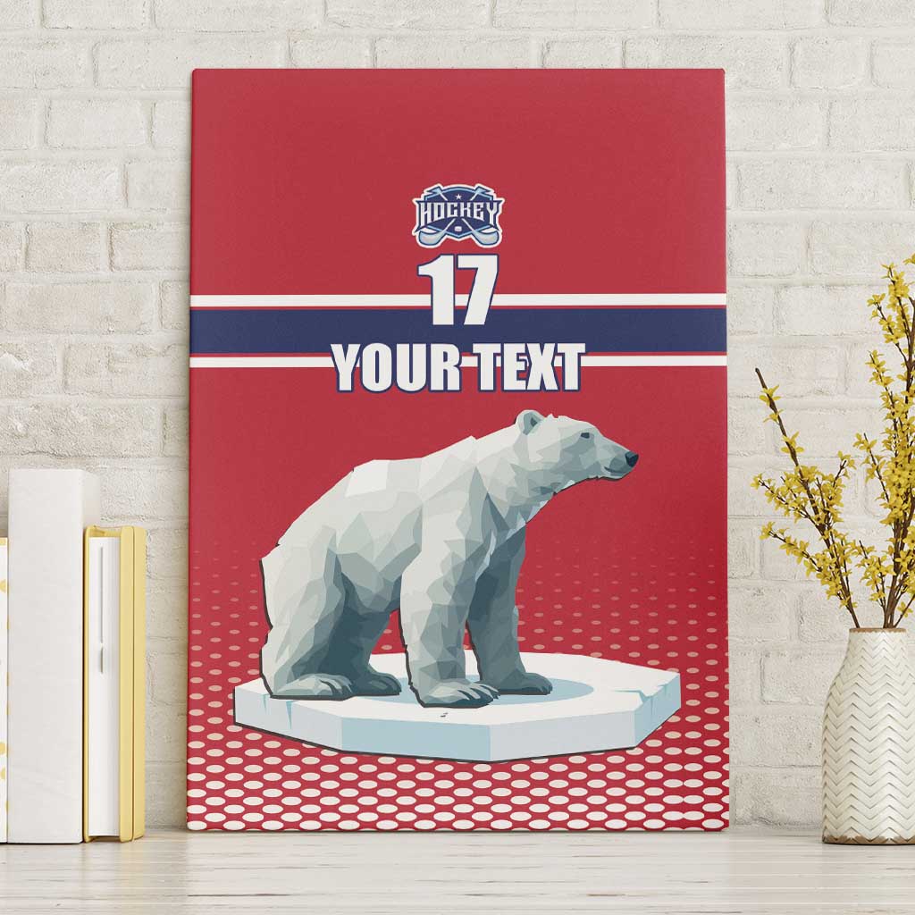 Norway Ice Hockey Custom Canvas Wall Art Norge Polar Bears Red Style