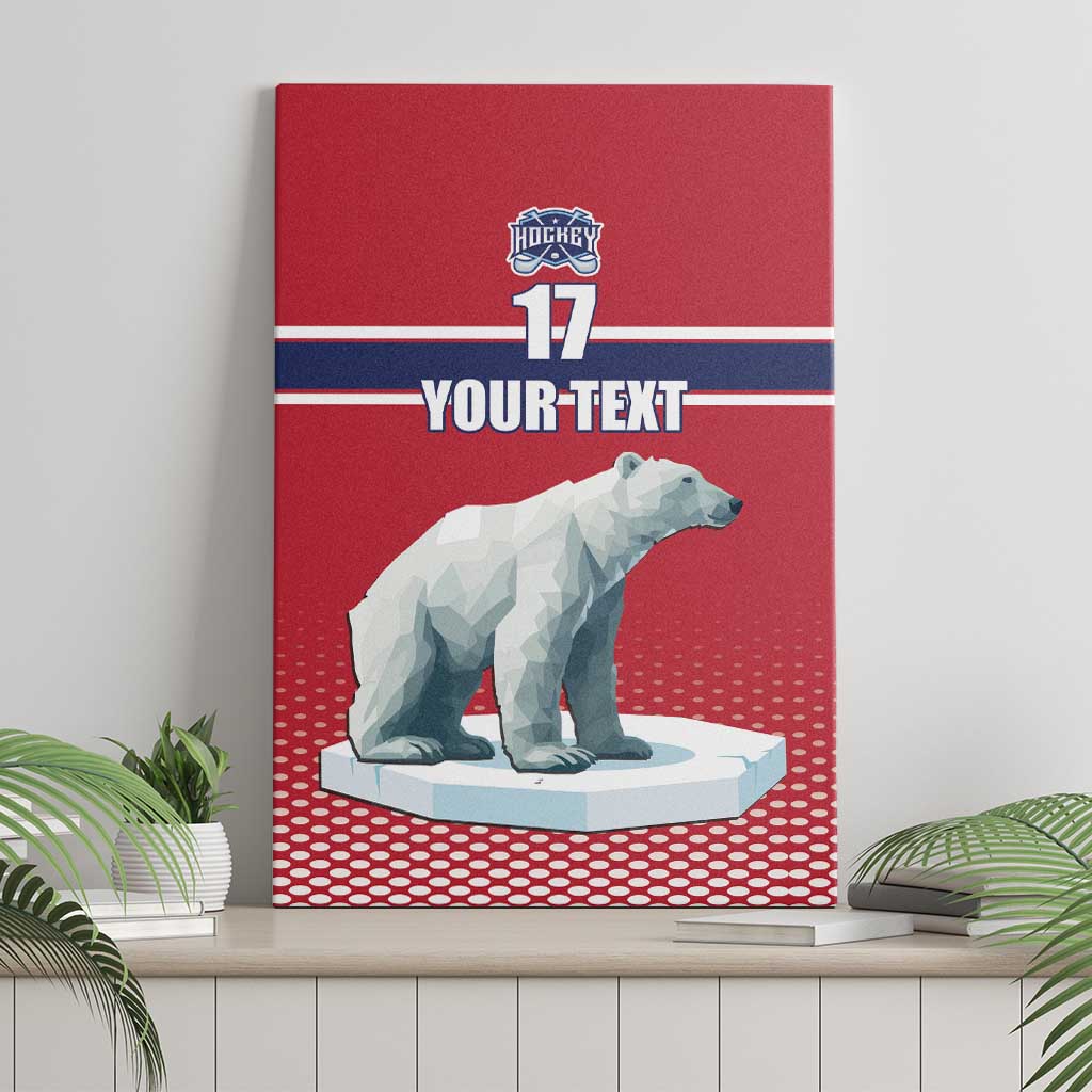 Norway Ice Hockey Custom Canvas Wall Art Norge Polar Bears Red Style