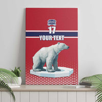 Norway Ice Hockey Custom Canvas Wall Art Norge Polar Bears Red Style