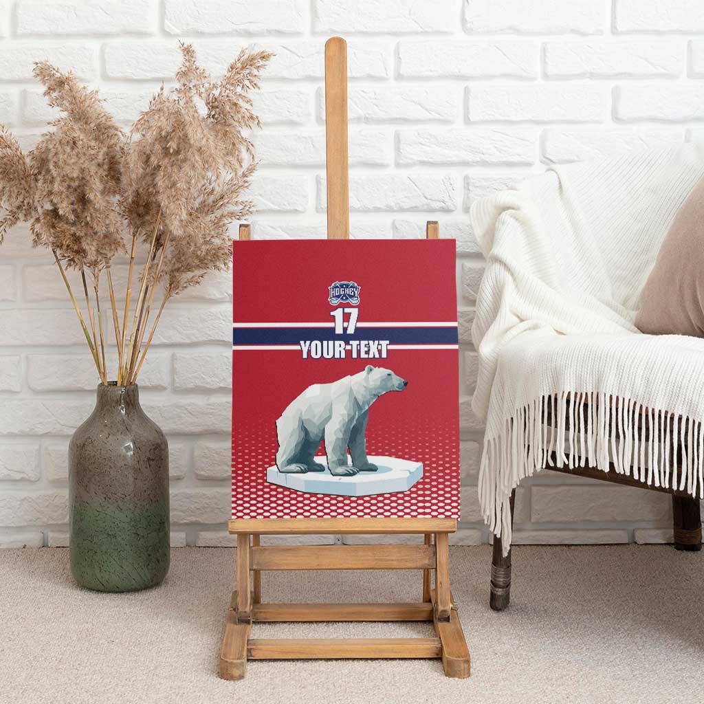 Norway Ice Hockey Custom Canvas Wall Art Norge Polar Bears Red Style