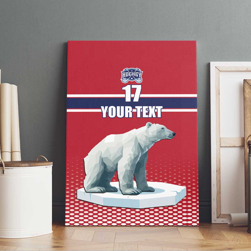 Norway Ice Hockey Custom Canvas Wall Art Norge Polar Bears Red Style