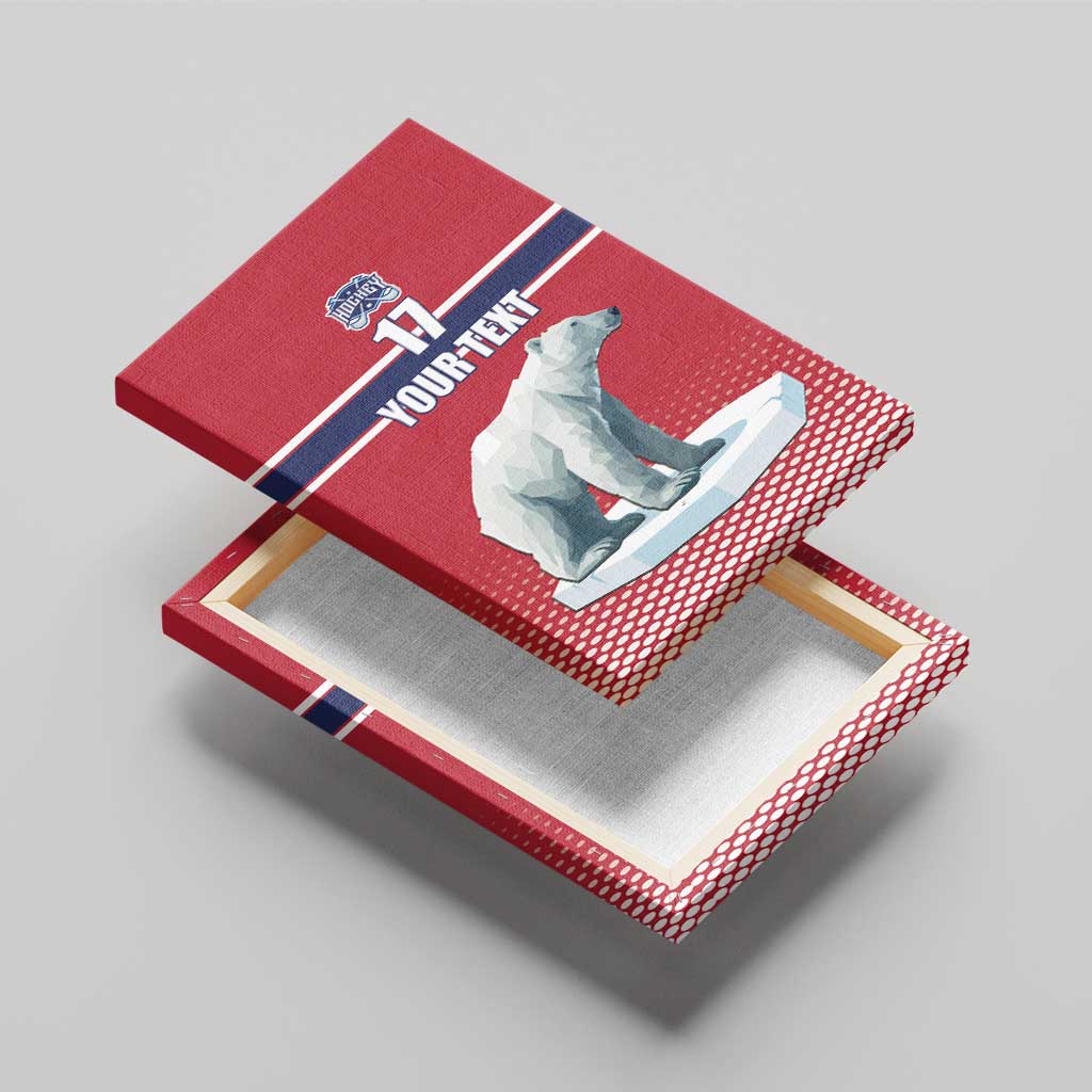 Norway Ice Hockey Custom Canvas Wall Art Norge Polar Bears Red Style