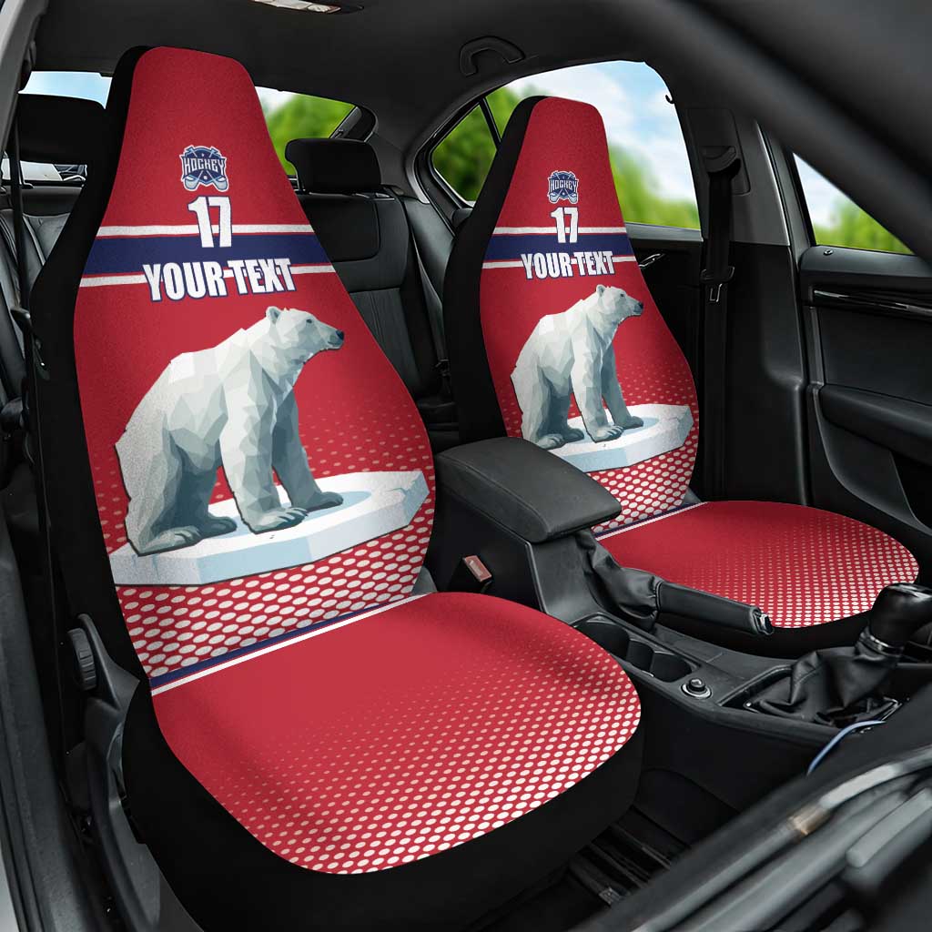 Norway Ice Hockey Custom Car Seat Cover Norge Polar Bears Red Style