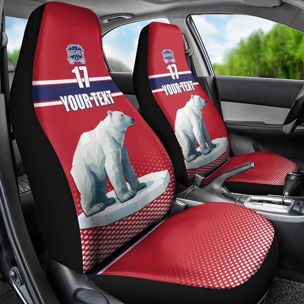 Norway Ice Hockey Custom Car Seat Cover Norge Polar Bears Red Style