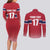 Norway Ice Hockey Custom Couples Matching Long Sleeve Bodycon Dress and Long Sleeve Button Shirt Norge Polar Bears Red Style