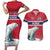 Norway Ice Hockey Custom Couples Matching Short Sleeve Bodycon Dress and Hawaiian Shirt Norge Polar Bears Red Style