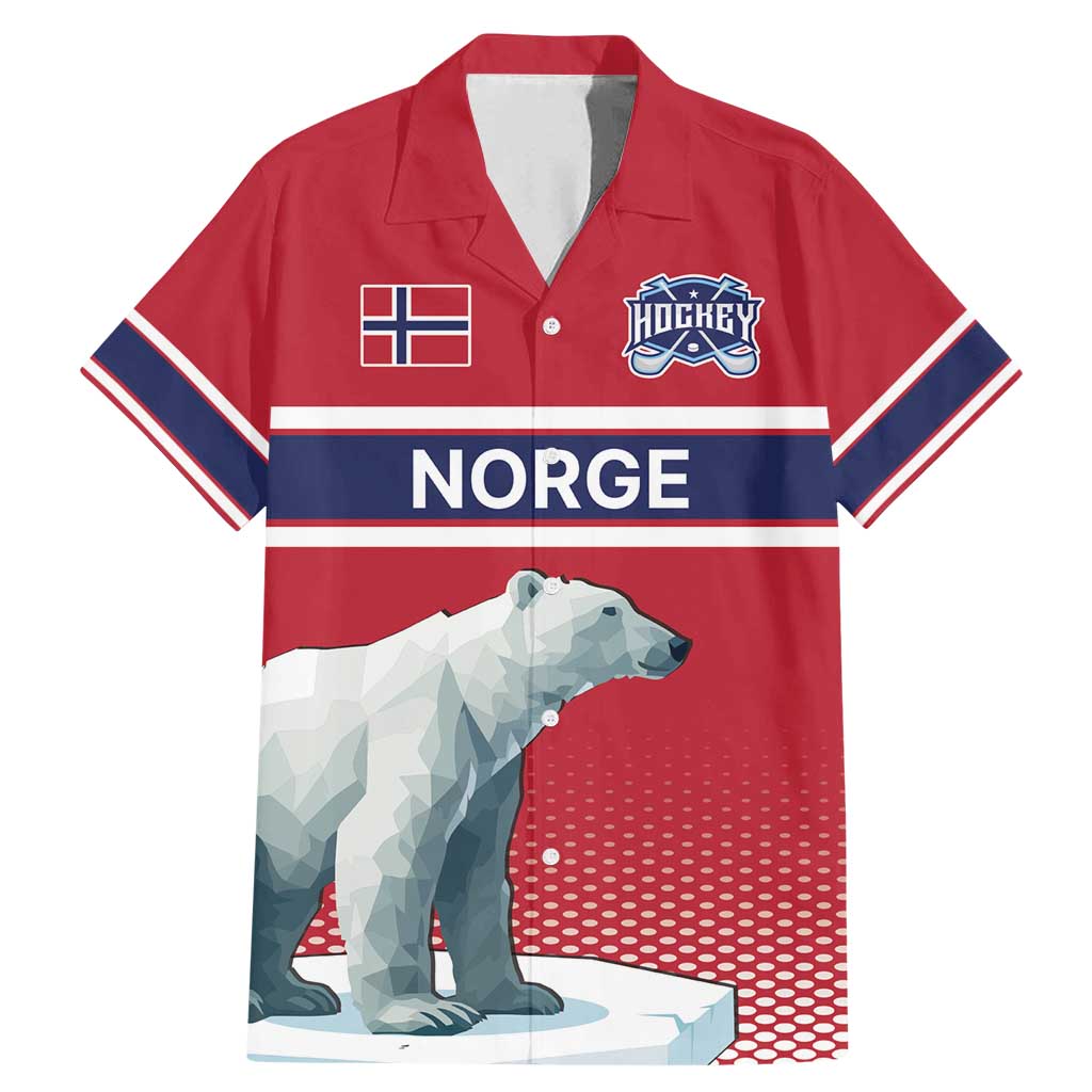 Norway Ice Hockey Custom Family Matching Mermaid Dress and Hawaiian Shirt Norge Polar Bears Red Style
