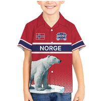Norway Ice Hockey Custom Family Matching Mermaid Dress and Hawaiian Shirt Norge Polar Bears Red Style