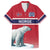 Norway Ice Hockey Custom Family Matching Off Shoulder Maxi Dress and Hawaiian Shirt Norge Polar Bears Red Style