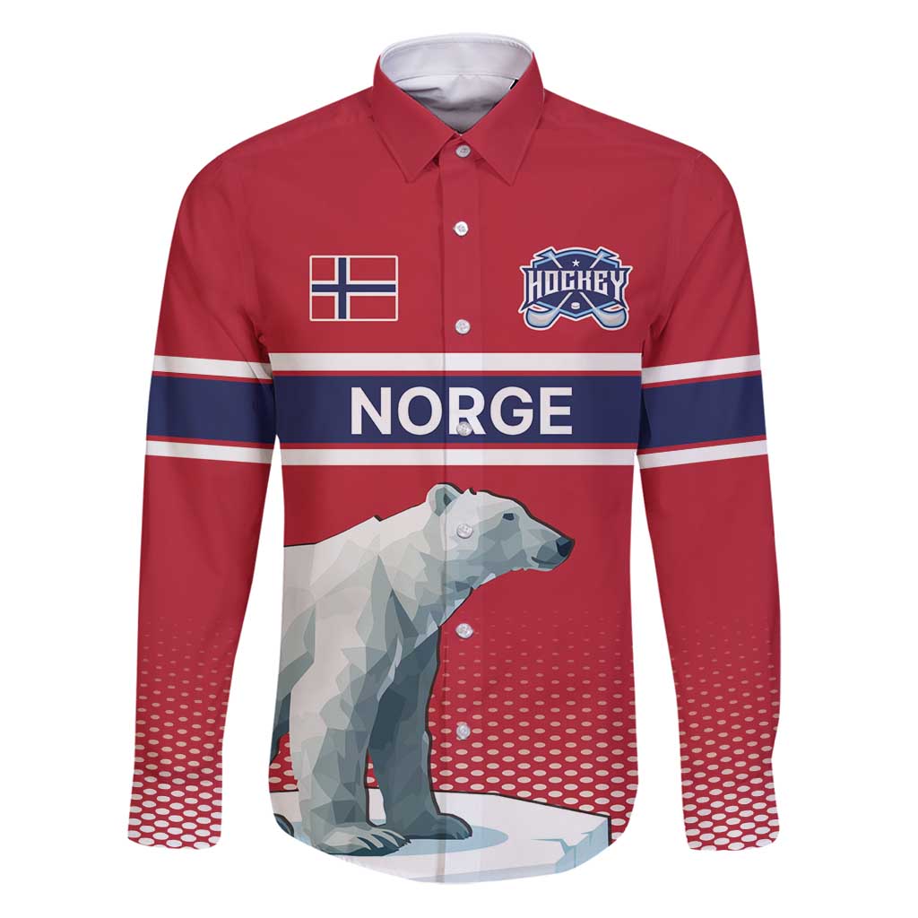 Norway Ice Hockey Custom Family Matching Puletasi and Hawaiian Shirt Norge Polar Bears Red Style