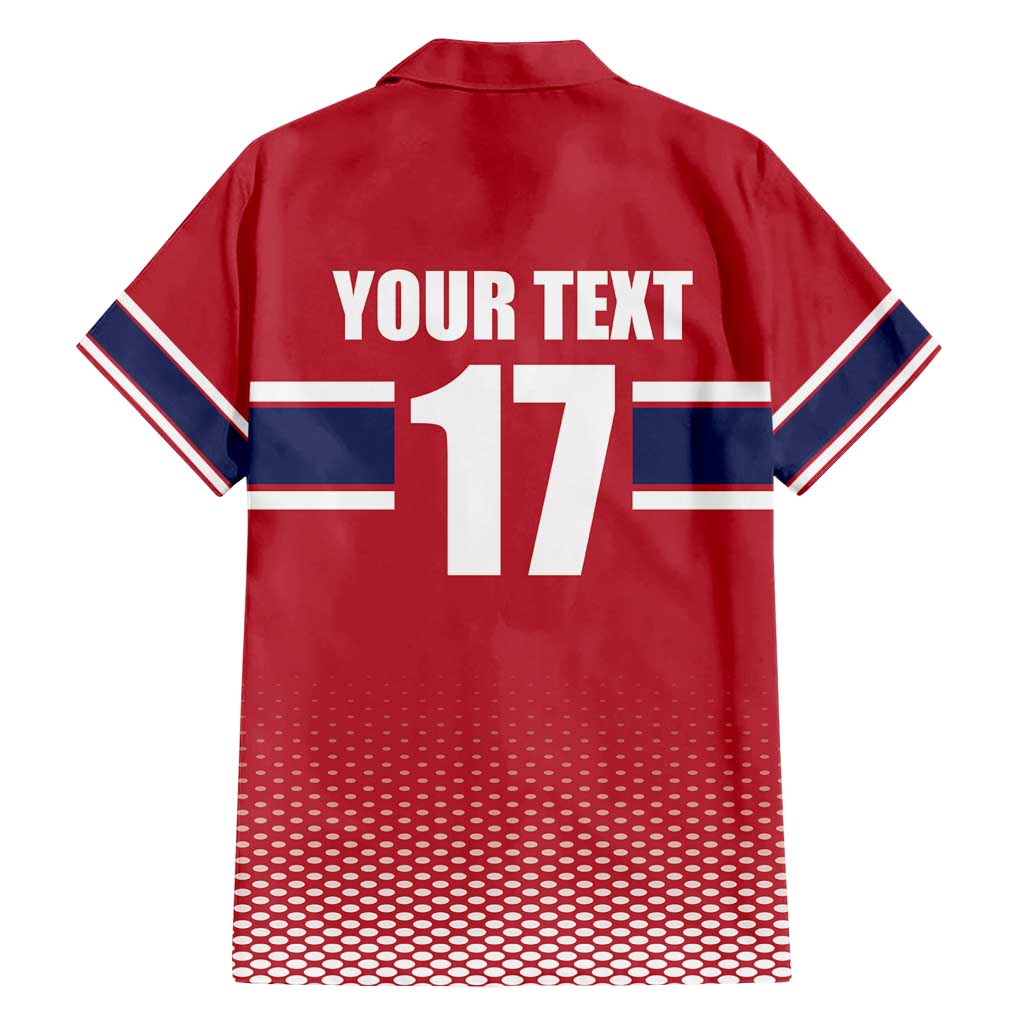 Norway Ice Hockey Custom Family Matching Short Sleeve Bodycon Dress and Hawaiian Shirt Norge Polar Bears Red Style