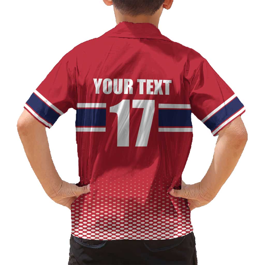 Norway Ice Hockey Custom Family Matching Summer Maxi Dress and Hawaiian Shirt Norge Polar Bears Red Style