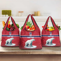 Norway Ice Hockey Custom Grocery Bag Norge Polar Bears Red Style