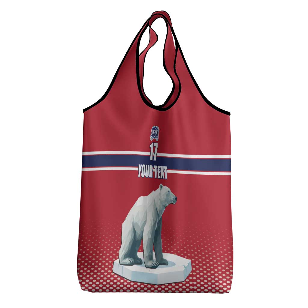 Norway Ice Hockey Custom Grocery Bag Norge Polar Bears Red Style