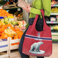 Norway Ice Hockey Custom Grocery Bag Norge Polar Bears Red Style
