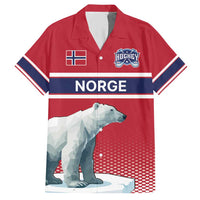 Norway Ice Hockey Custom Hawaiian Shirt Norge Polar Bears Red Style
