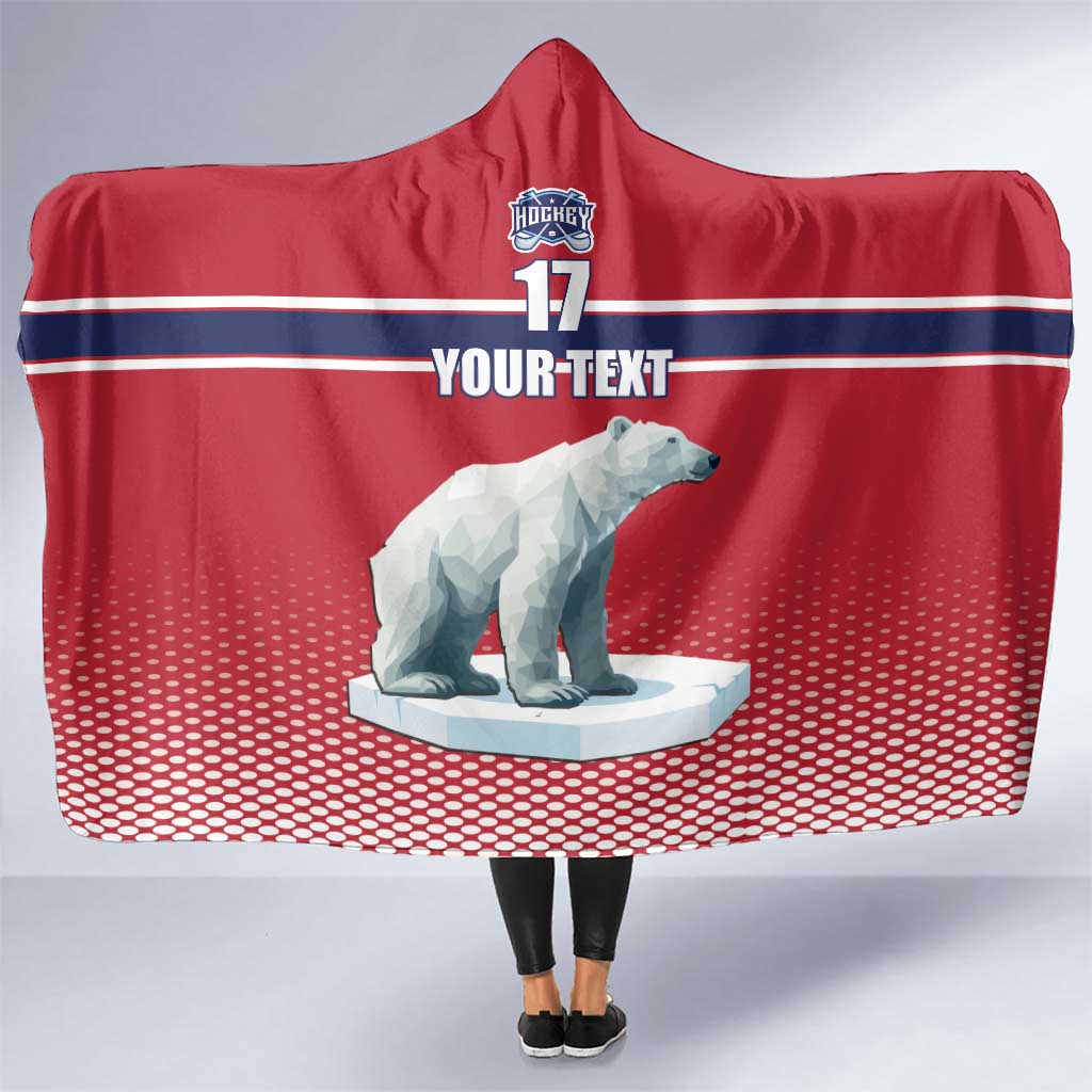 Norway Ice Hockey Custom Hooded Blanket Norge Polar Bears Red Style