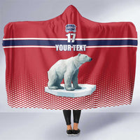 Norway Ice Hockey Custom Hooded Blanket Norge Polar Bears Red Style