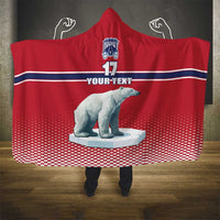 Norway Ice Hockey Custom Hooded Blanket Norge Polar Bears Red Style
