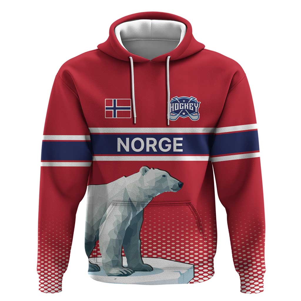 Norway Ice Hockey Custom Hoodie Norge Polar Bears Red Style