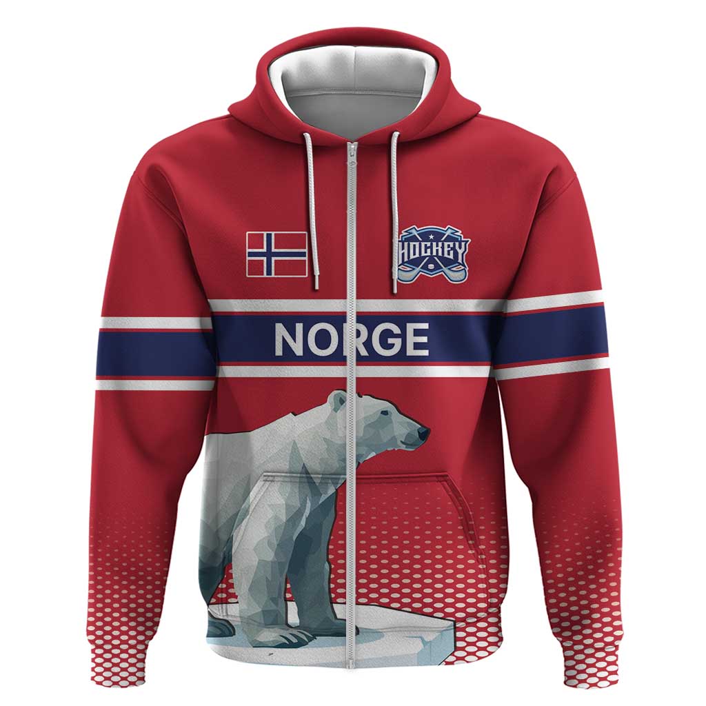 Norway Ice Hockey Custom Hoodie Norge Polar Bears Red Style