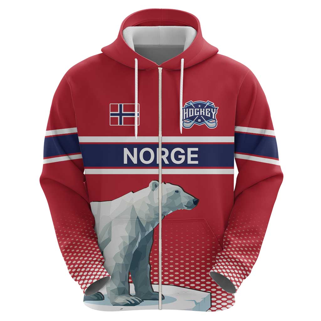 Norway Ice Hockey Custom Hoodie Norge Polar Bears Red Style