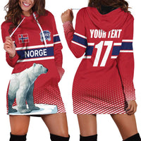 Norway Ice Hockey Custom Hoodie Dress Norge Polar Bears Red Style